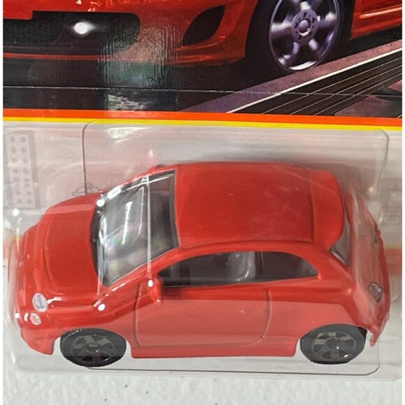 Matchbox 2019 Fiat 500 Turbo Orange Long Card Metal Parts 1:64 Car - Picture 4 of 6
